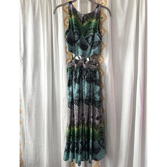 Mara Hoffman Lattice Cutout Midi Sundress (Size 2) High Neck Sleeveless Flowy - Picture 6 of 10